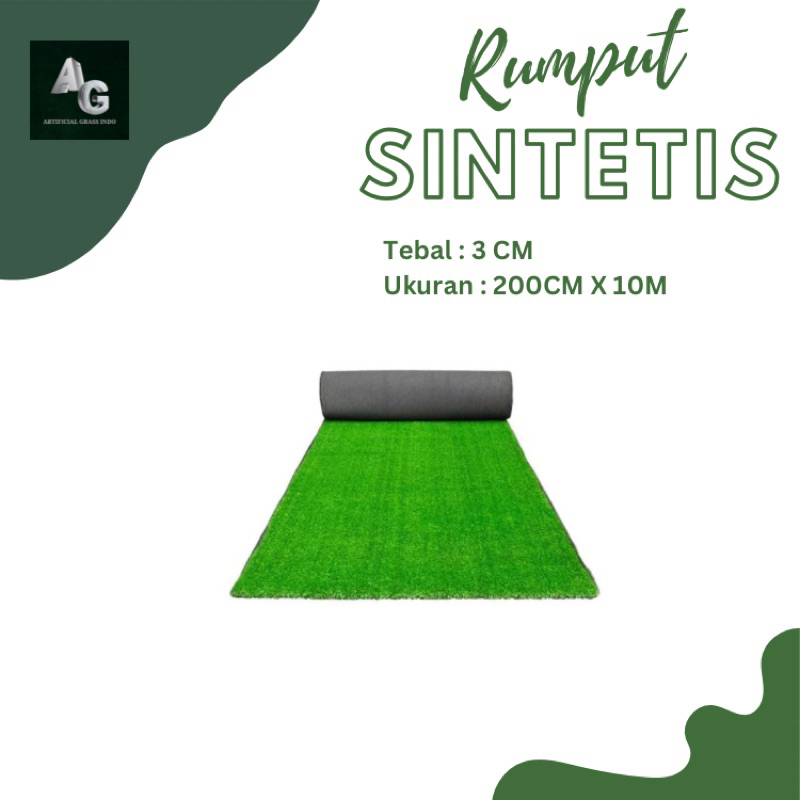 KARPET RUMPUT SINTETIS 2M X 10M KETEBALAN 3CM