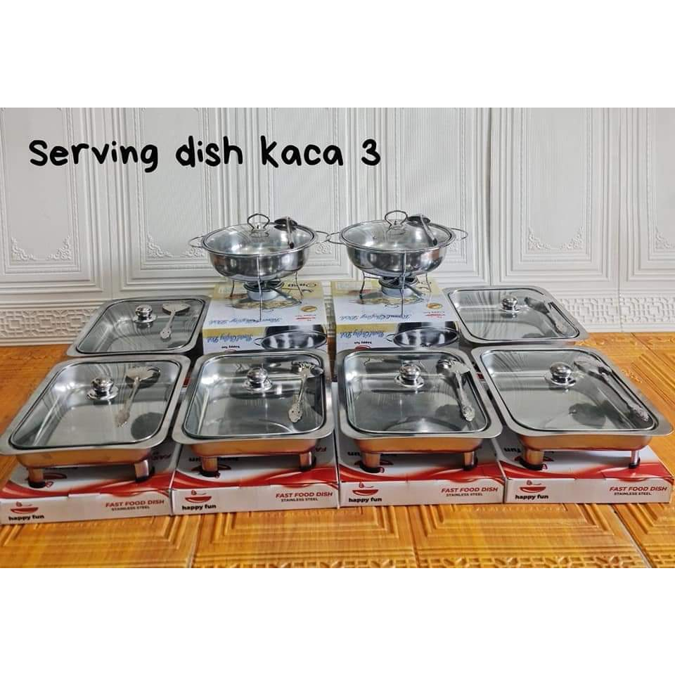 Prasmanan batik prasmanan full kaca/ prasmanan stainless wadah saji stainless cocok untuk usaha cate