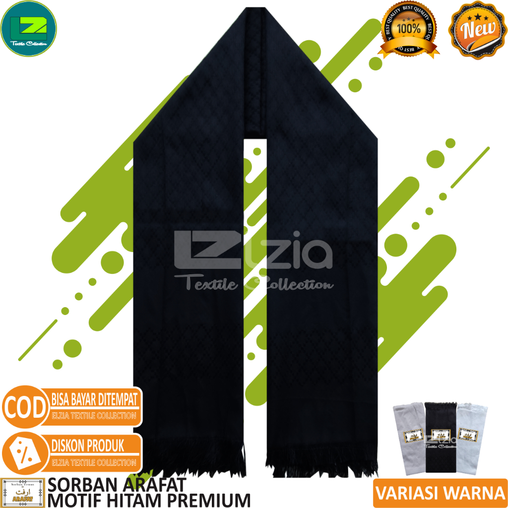 SORBAN ARAFAT MOTIF HITAM TERBARU