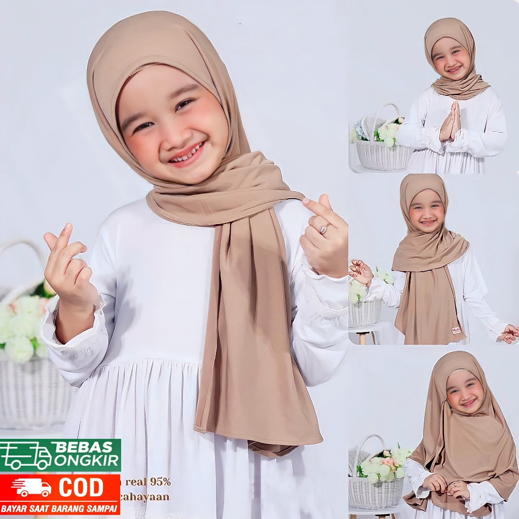 Jilbab / Hijab Instan Camila Jersey Premium Anak ( 0-4th )- Kerudung Jersey pastan viral TERMURAH