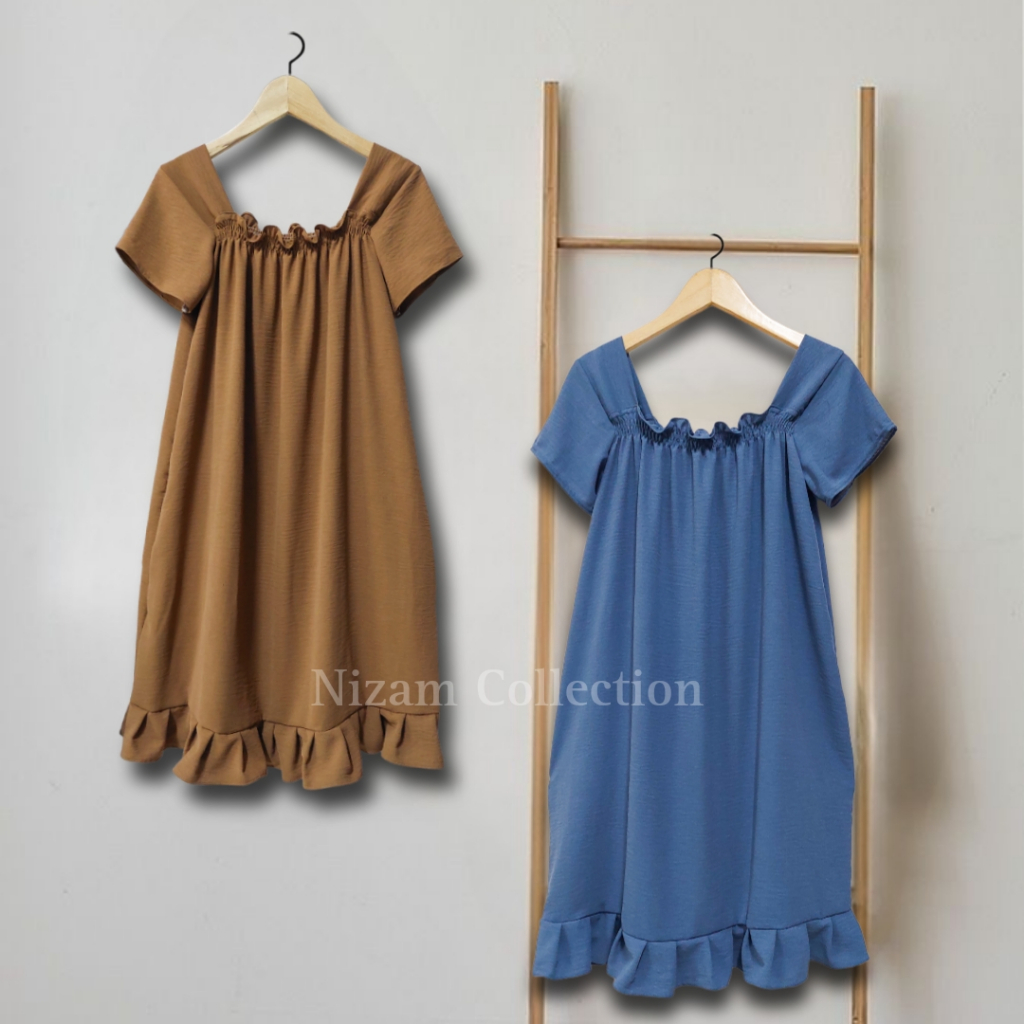 DASTER CRINKLE RUFFLE KOREAN STYLE BUSUI DAN NON BUSUI HOMEDRESS  TERBARU VIRAL