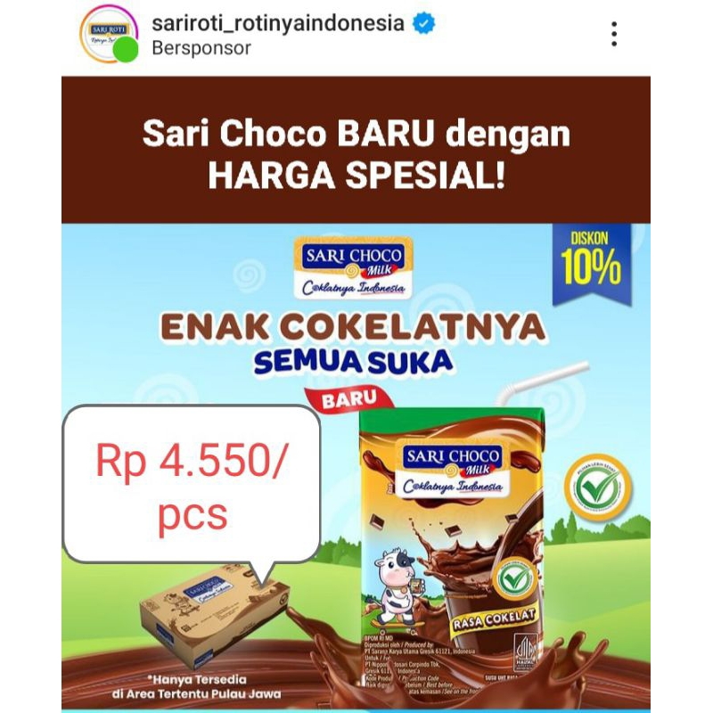 

[BELI 5 GRATIS 1] Sari Choco Milk #SusuUHT #SusuNikmat #SariRoti