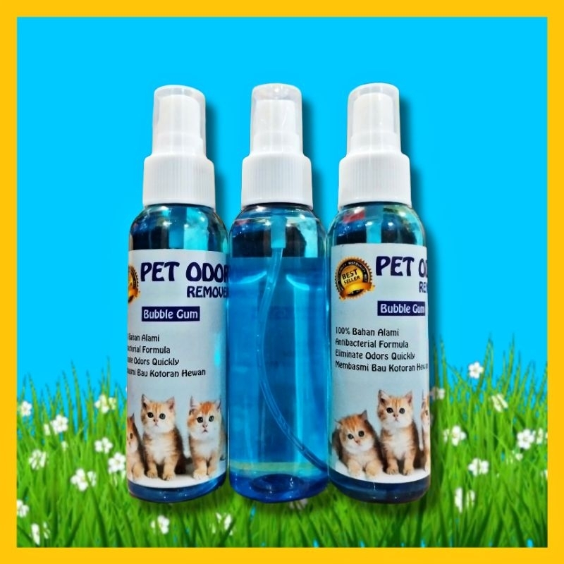 GPSS- Pet Odor Remover 100mL Penghilang Bau Kotoran Hewan Kucing Anjing Kelinci Pee Cleaner 100mL Penghilang Bau Kotoran Kucing Penghilang Bau Pesing Kucing Anjing Disinfektan Kandang Penghilang Bau Kandang Hewan Kucing Anjing Penghilang Bau Pup Kucing