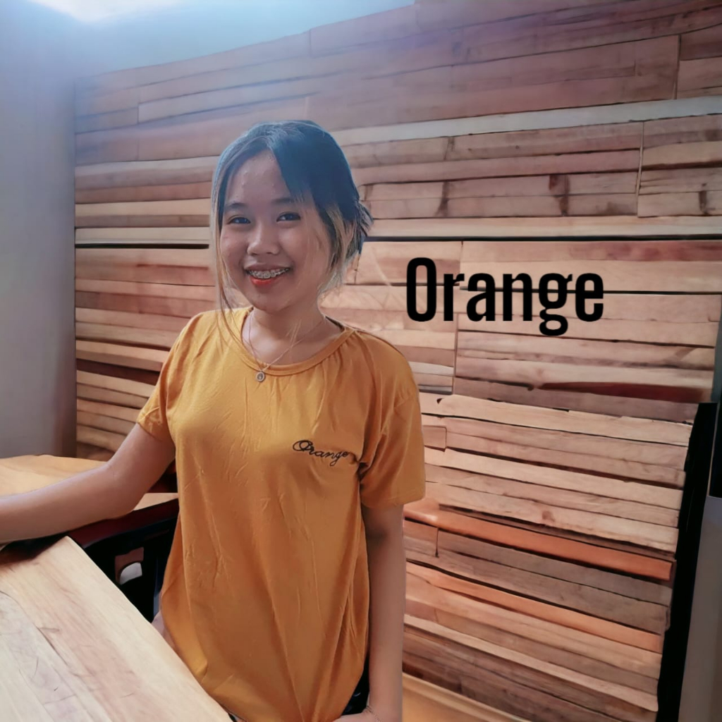 Kaos wanita Orange Bordir new produk