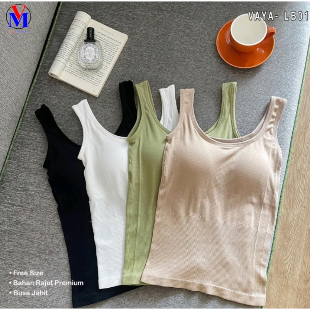 PROMO!! Vaya Basic Tanktop Bra With Cup (Premium) Art LB01 / Tang Top Busa VAYA