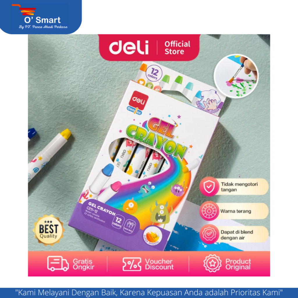 

DELI Crayon Gel 12 warna EC211-12