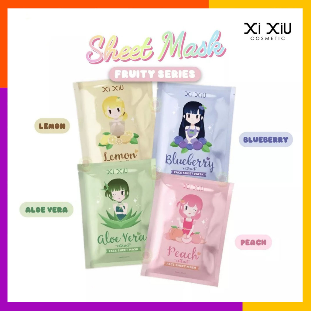 XI XIU Fruity Extract Face Sheet Mask Series 22ml // Masker Wajah Sheetmask