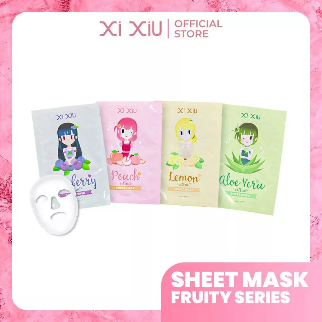 XI XIU Fruity Extract Face Sheet Mask Series 22ml // Masker Wajah Sheetmask