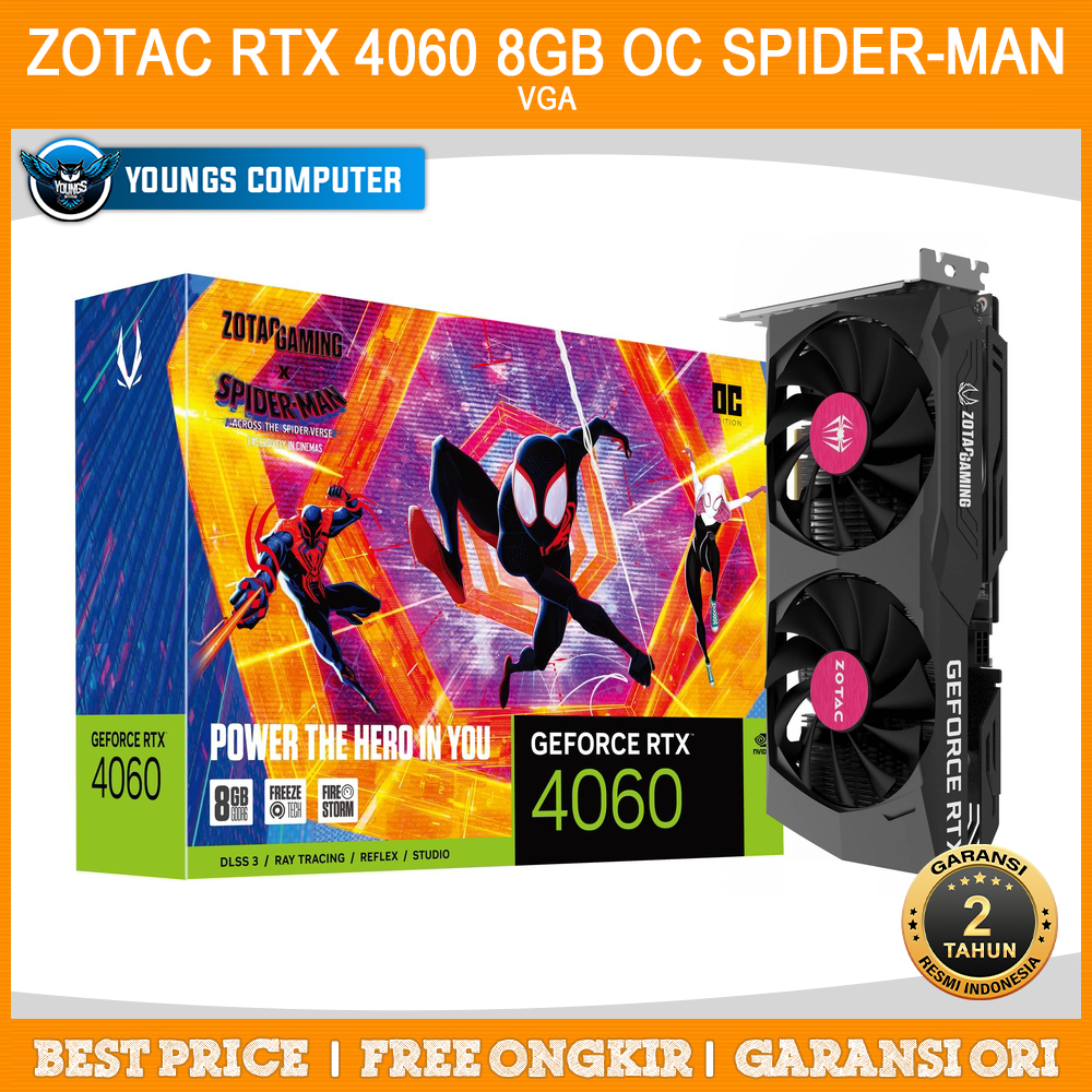 VGA ZOTAC Gaming GeForce RTX 4060 8GB OC Spider-Man Edition