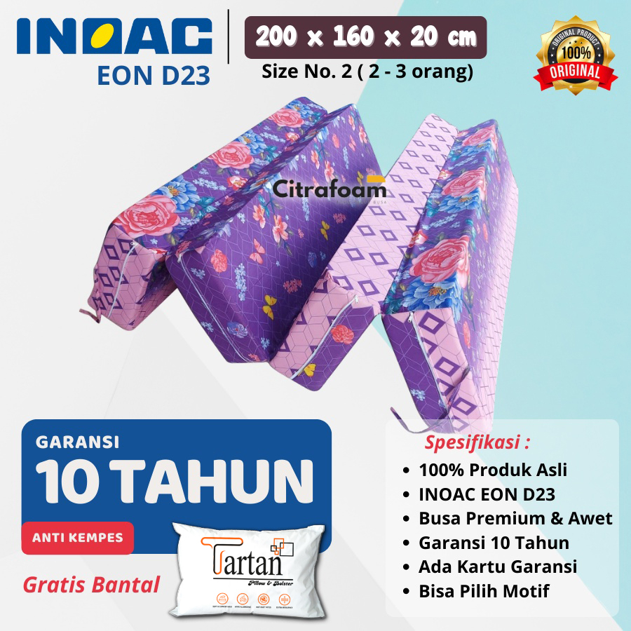 Kasur Busa Lipat INOAC EON D23 200x160x20 cm Size Nomor 2 Garansi 10 Tahun