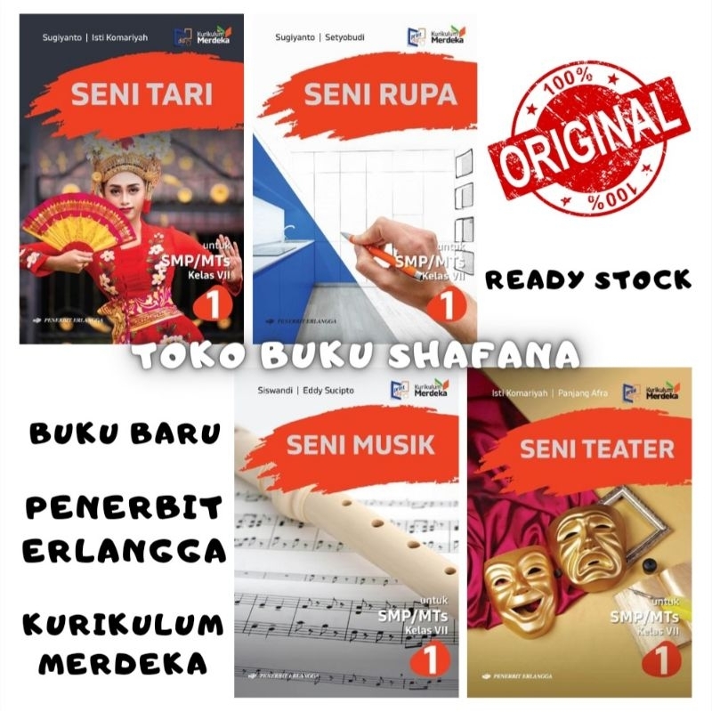 Buku Kelas 7 VII / 1 SMP/MTs Kurikulum Merdeka Penerbit Erlangga - Seni Rupa Musik Tari Teater