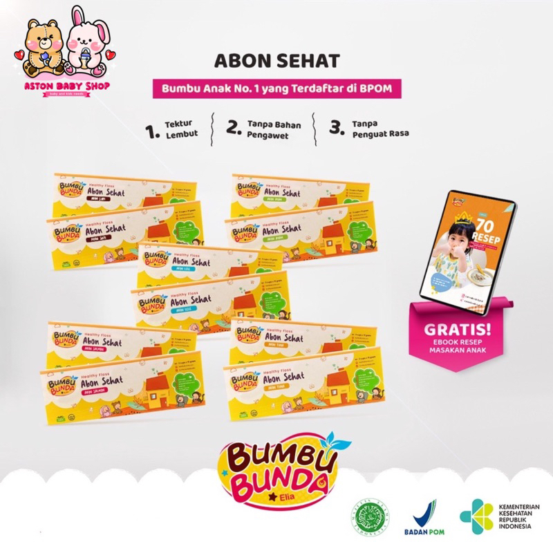 

Bumbu Bunda Abon Sehat Abon Mpasi Abon Ayam/Salmon/Sapi/ Lele/Tuna