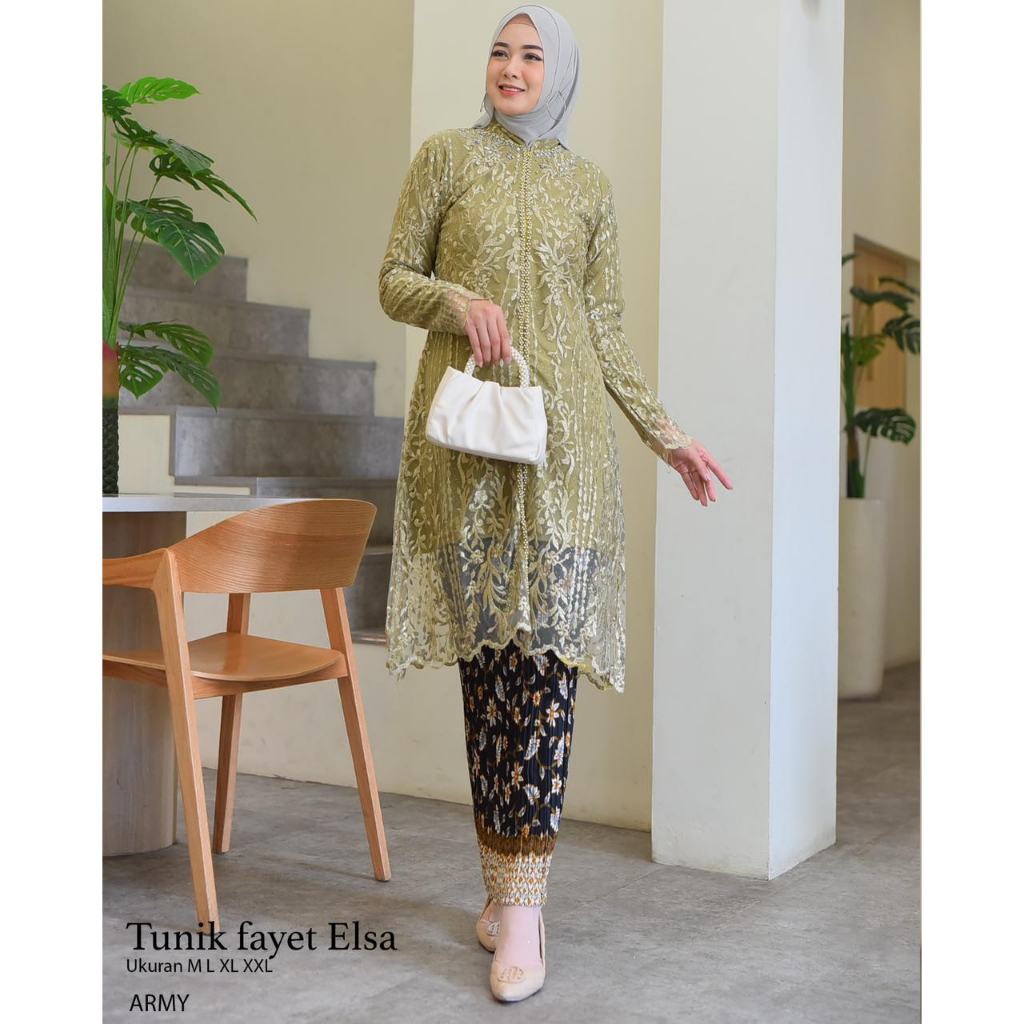 Tunik Payet Salsa / Kebaya Modern / Kebaya Kondangan Wisuda Pesta Bridesmaid Kekinian