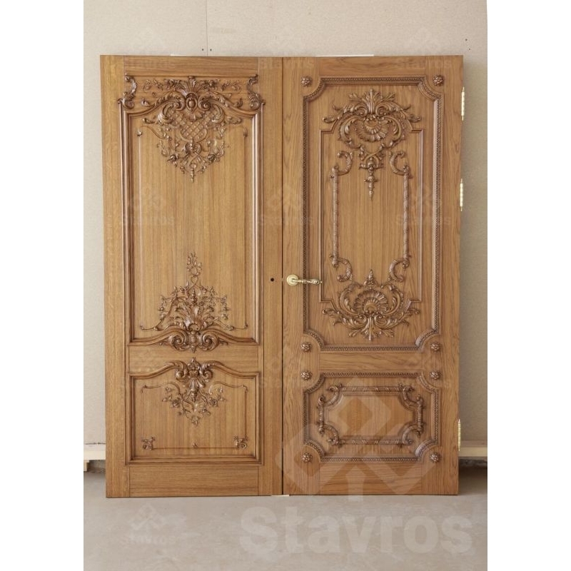 Pintu ukir kayu jati Stavros model classic mewah