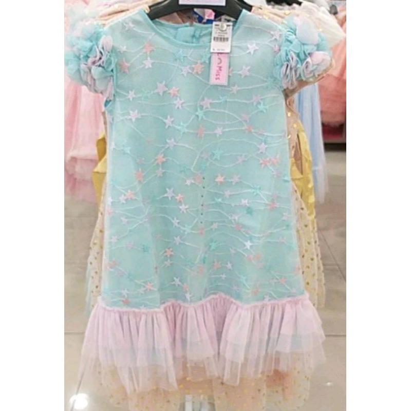 dress anak star blue tosca/dress anak pesta