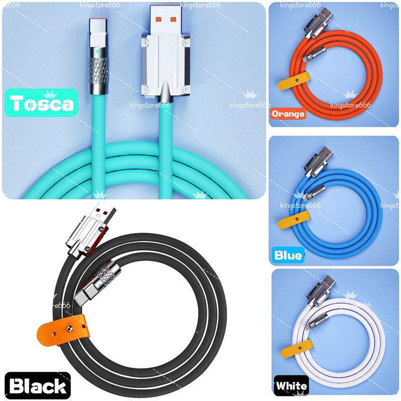 Kabel Data USB Micro/USB Type c/ USB Lightning 120W Super Fast Charging Cable Durable Silicone Kuat Tahan Lama