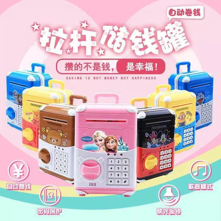 Celengan Brankas Frozen II Troli ATM Mini Trolley Case Piggy Bank Hello Kitty Doraemon Princes