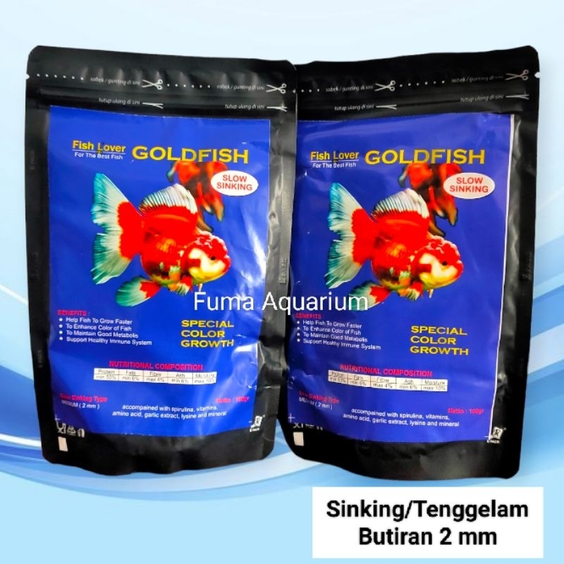 Makanan Ikan Pellet Ikan Koki Goldfish FISH LOVER GOLDFISH 100gr Special Color Growth