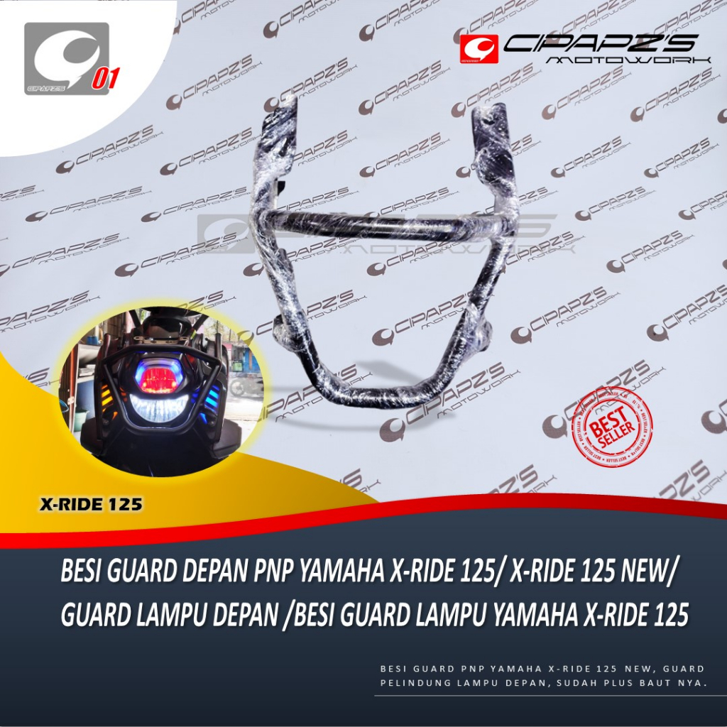 BESI GUARD DEPAN PNP YAMAHA X-RIDE 125/ X-RIDE 125 NEW/ GUARD LAMPU DEPAN /BESI GUARD LAMPU YAMAHA X