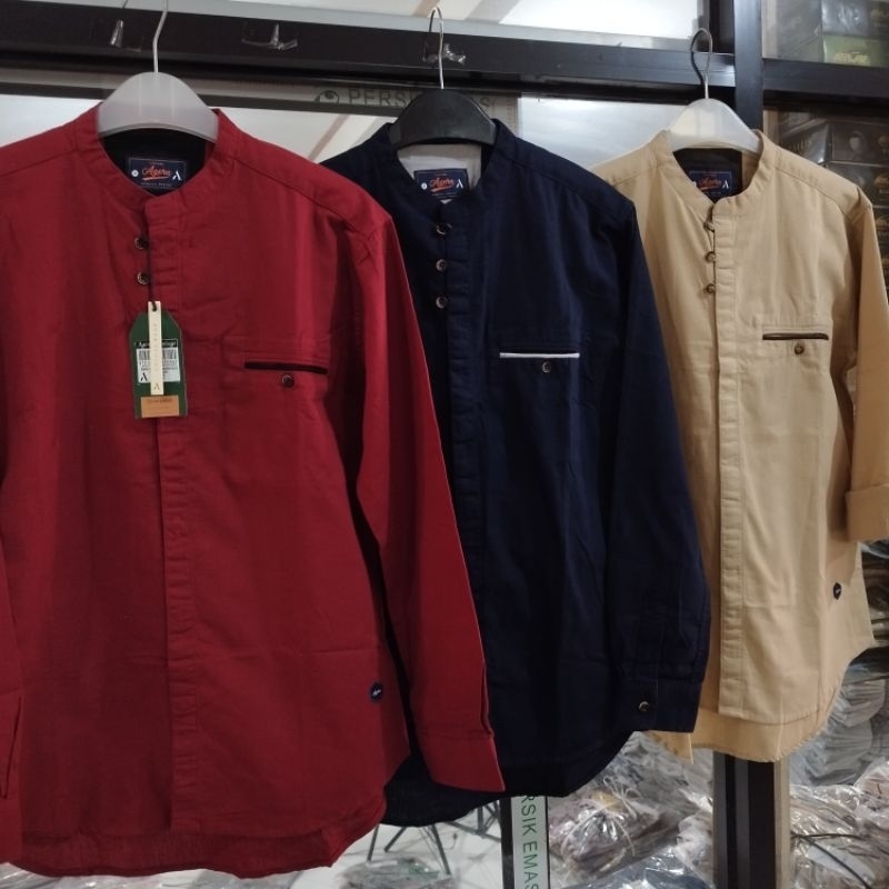 BAJU KEMEJA KOKO KEMKO KERAH SANGHAI FULL KANCING PRIA LENGAN PANJANG COTTON PREMIUM ORIGINAL AGERA NEW FASHION 2023