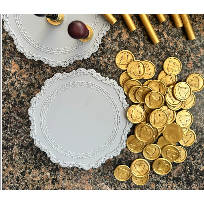 

(KSC) AMORE (Bronze) - 1 Pcs seal wax coin sticker siap pakai ready stock (Include double tape) / souvenir pernikahan / accesories / calligraphy / journaling / undangan / hampers