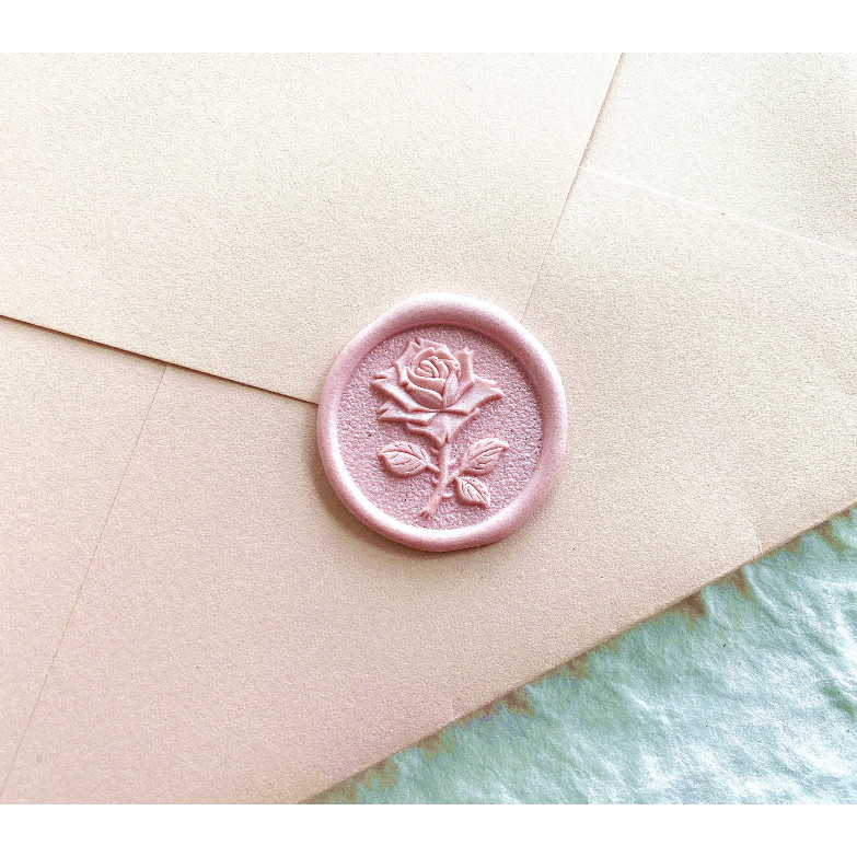 

(KSC) Livy (blush) - 1 Pcs seal wax coin sticker siap pakai ready stock (Include double tape) / souvenir pernikahan / accesories / calligraphy / journaling / undangan / hampers