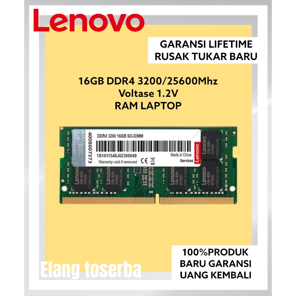 RAM LAPTOP LENOVO DDR4 16GB 3200 MHz 25600 ORI GAMING RAM NB DDR4 16GB