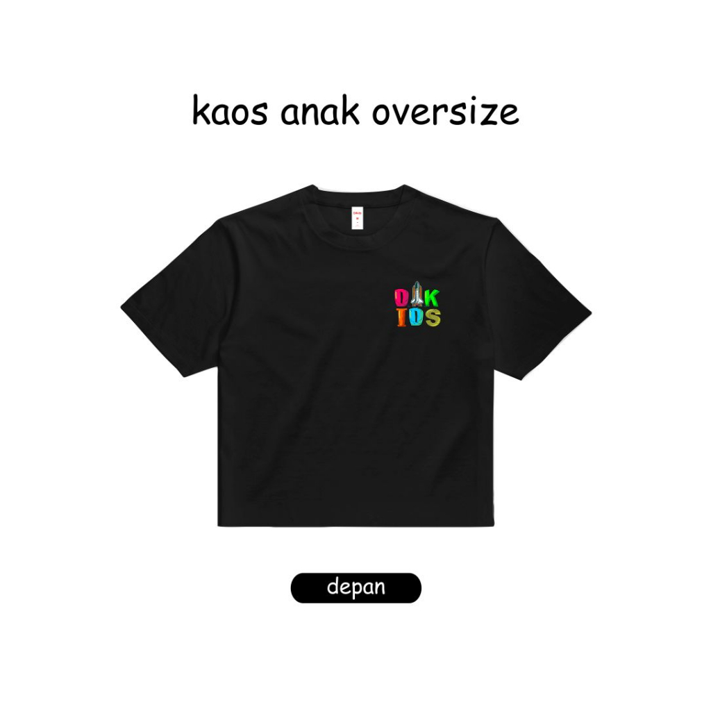 Dikids - Kaos Oversized Anak Umur 2-12 Tahun Laki laki Perempuan - Rocket Front - Baju Anak Oversize Unisex Termurah