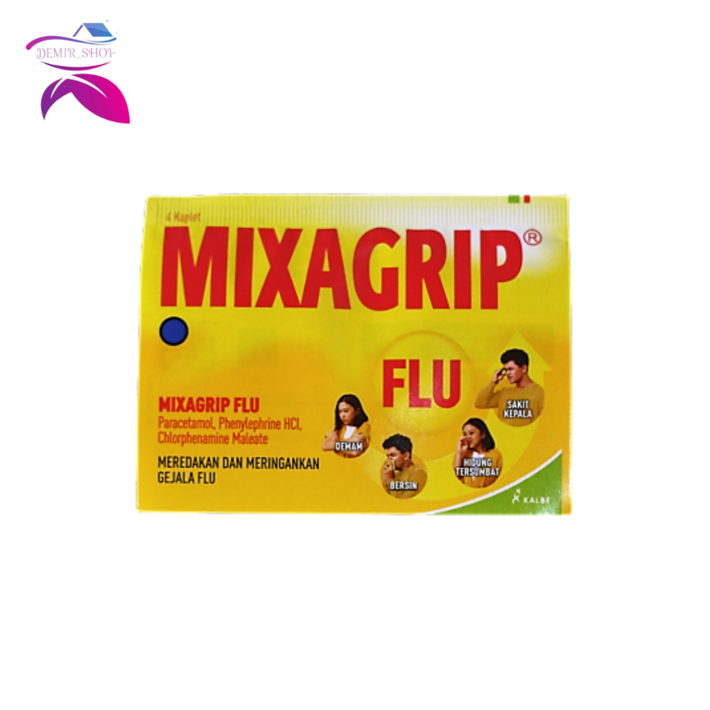 Mixagrip Flu Strip / Obat Flu Demam Pusing / Meringankan Gejala Flu