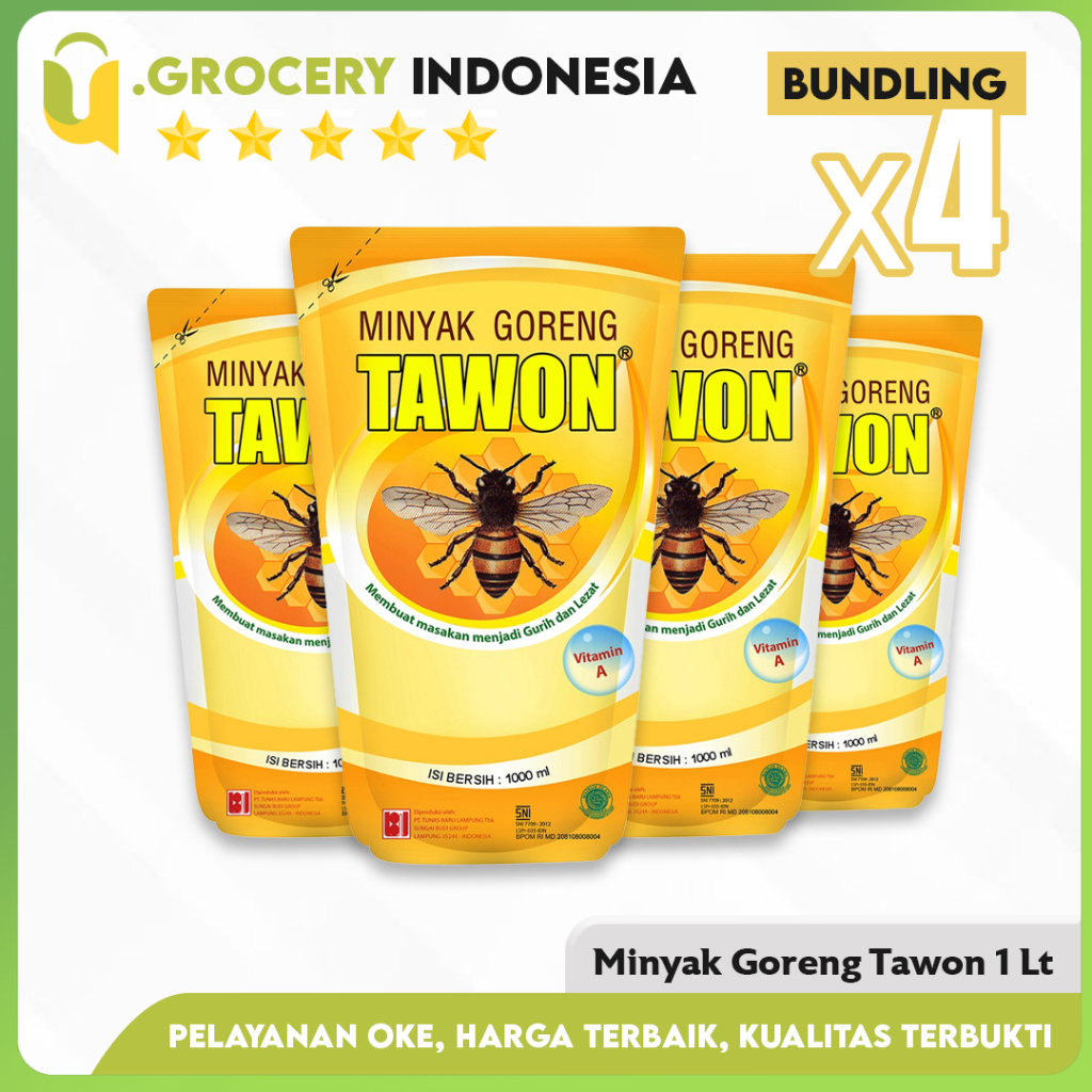 

Minyak Goreng Tawon 1lt Bundling x4 pcs