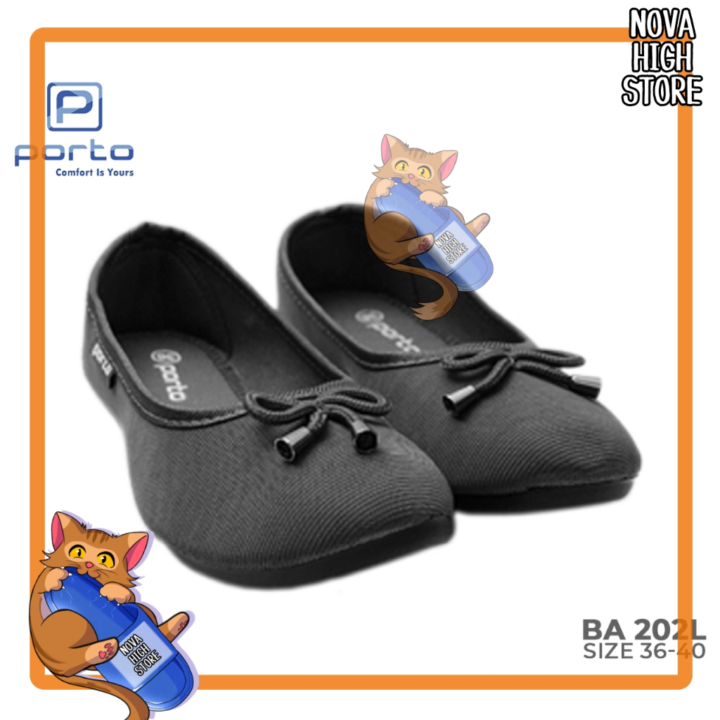 Sepatu Flat / Balet Wanita Motif Pita Porto