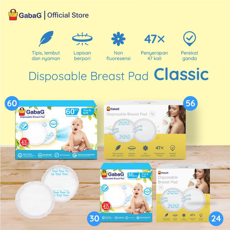 GABAG - Breastpad Classic - Breastpad Premium - Penyerap Asi