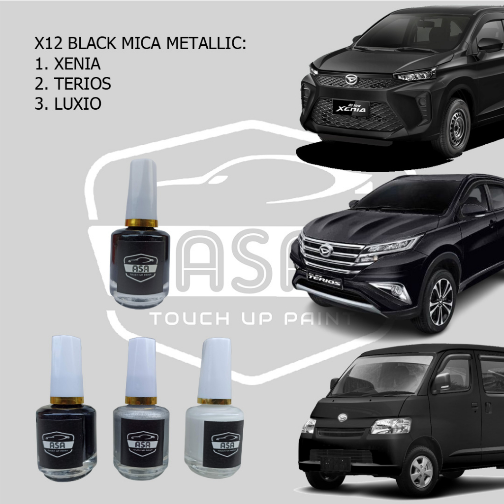 X12 Cat Oles Penghilang Penutup Baret Lecet Mobil Daihatsu Xenia Terios Luxio Hitam Black Mica Metal