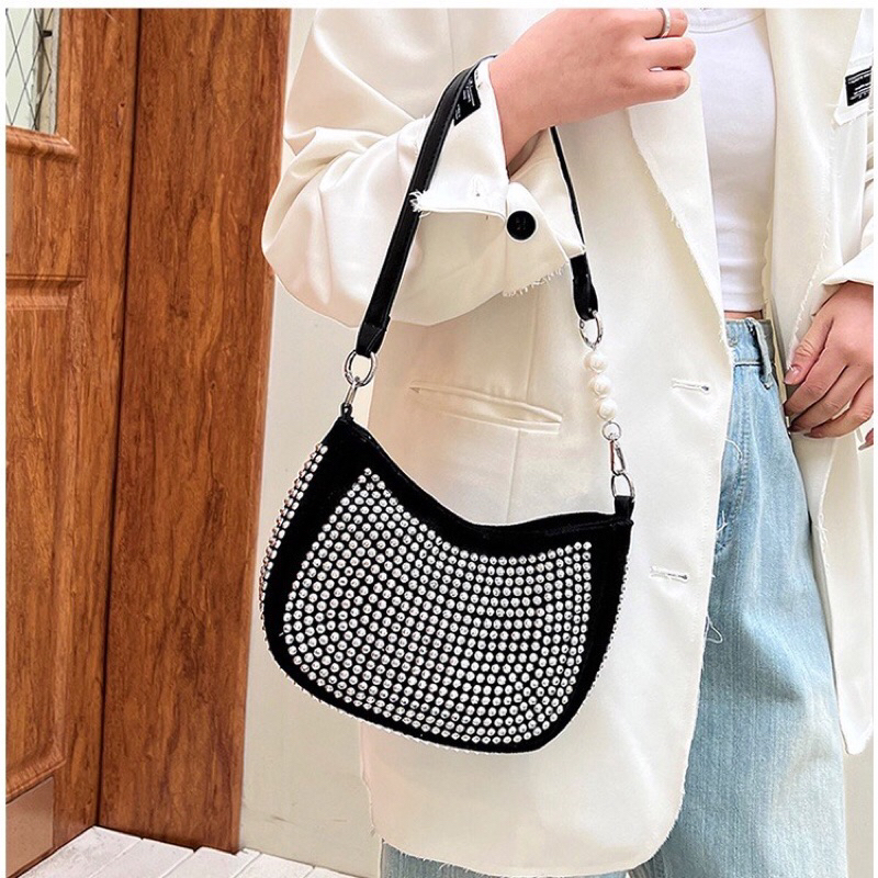 1KG MUAT 3PCS TAS SELEMPANG PESTA MUTIARA FASHION IMPORT CLUTCH PARTY BLINK BLING MANIK TAS KETEK SL