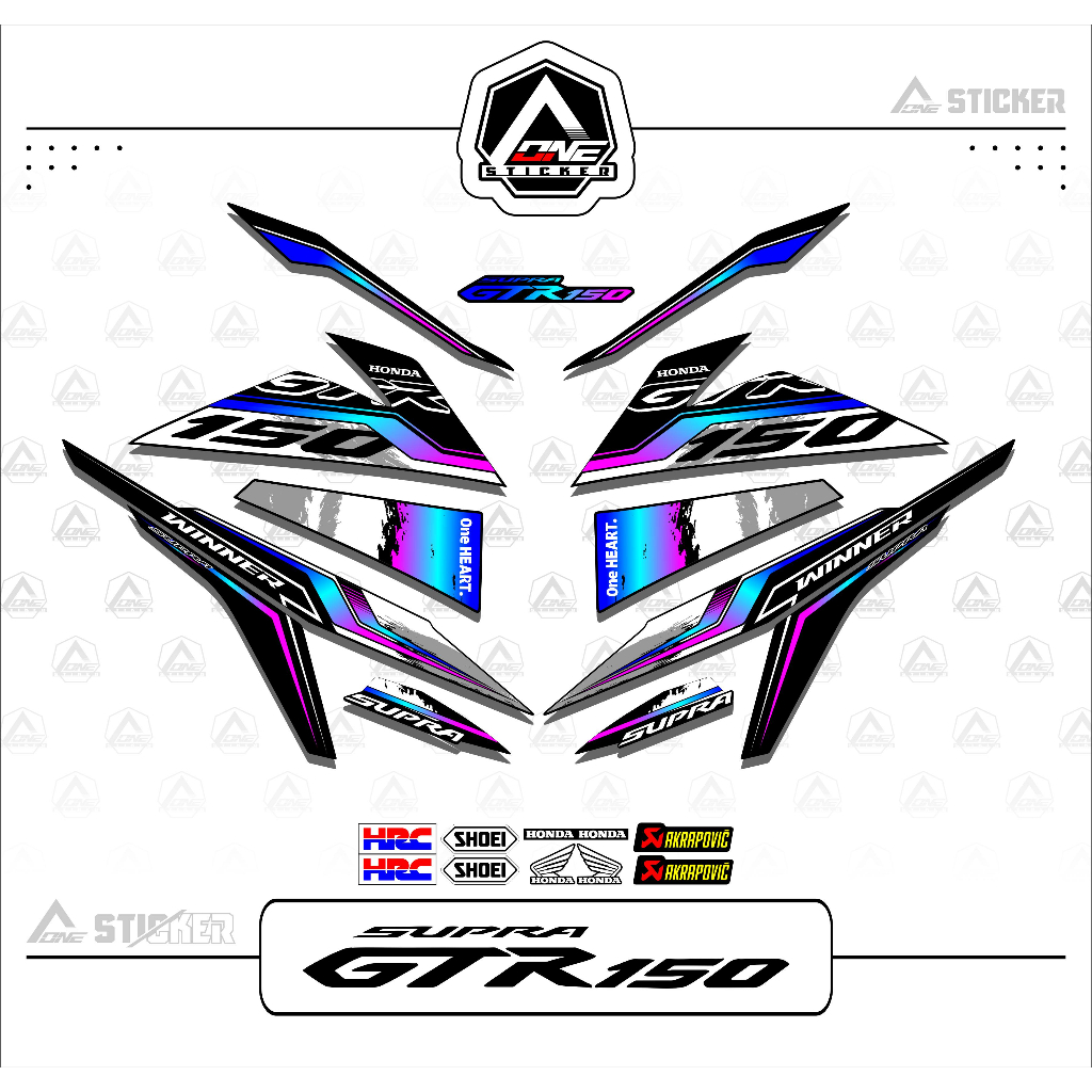 STRIPING STICKER HONDA SUPRA GTR 150 RS150R WINNER / G1 / STICKER PELEKAT HONDA RS150R WINNER V1 STI
