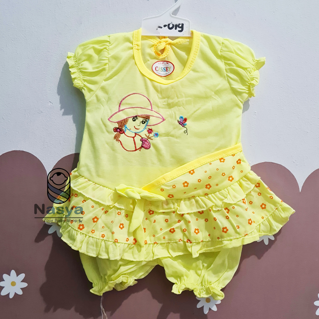 [N-027] TERBARU !! setelan baju bayi perempuan 0-6 bulan motif LUCU (cassey)