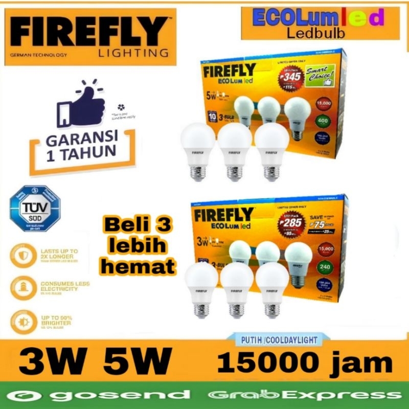 Lampu Led 3W 5W 3 5 Watt Paket Firefly Garansi