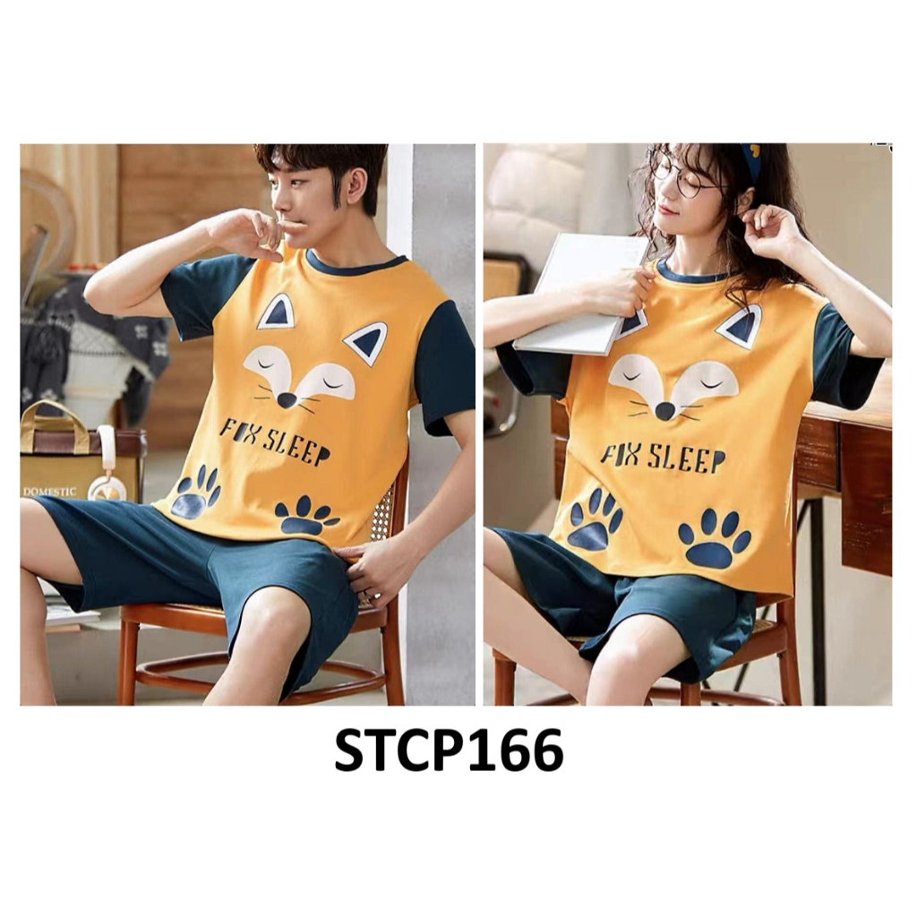 Baju Tidur Setelan Pendek Couple Sleep Yellow