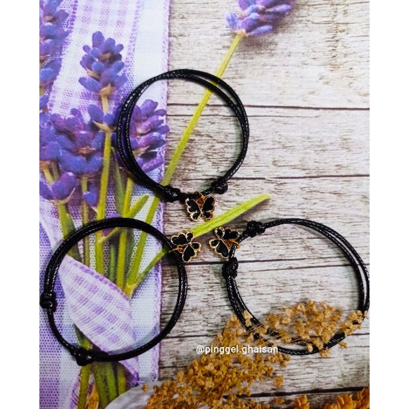 Zaphira- Gelang Tali Waterproof Liontin Butterfly / Gelang Kupu-Kupu