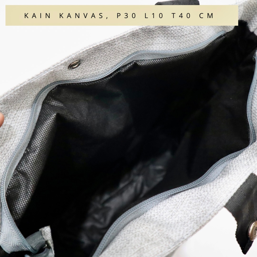 Backpack Dua gesper Kanvas Model Polos dan Motif Karakter Tas Ransel Cowok Cewek Sekolah COD semarang free ongkir