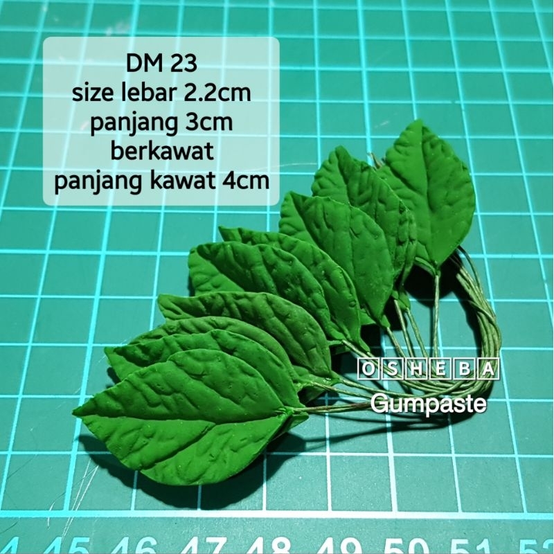 

[osheba] gumpaste daun berkawat satuan DM 23 kecil isi 20 daun