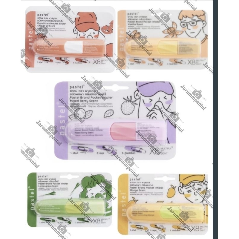 Pastel Inhaler Mango / Lemongrass / Mixed Berry / Vanilla / Orange / Pastel Inhaler Viral