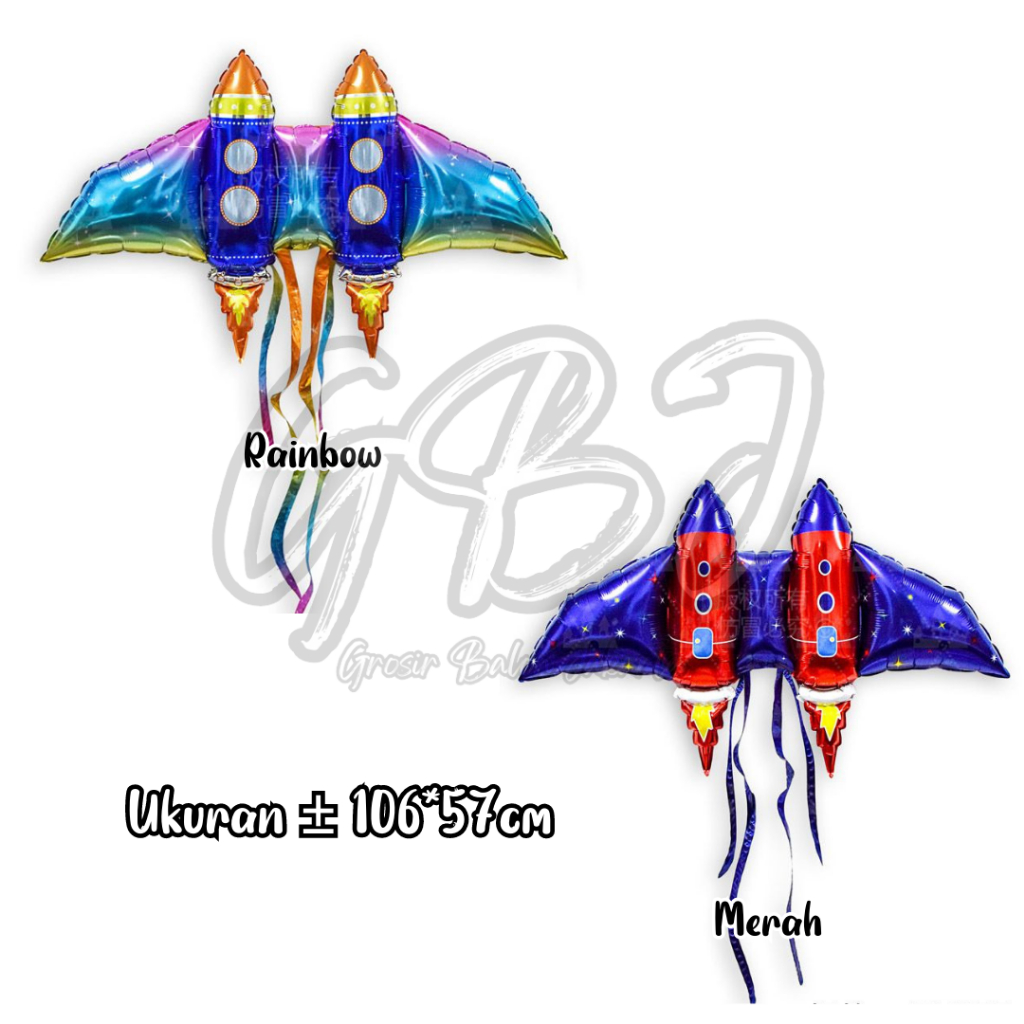 Balon Foil JUMBO Sayap Roket / Balon Roket Mainan Luar Angkasa