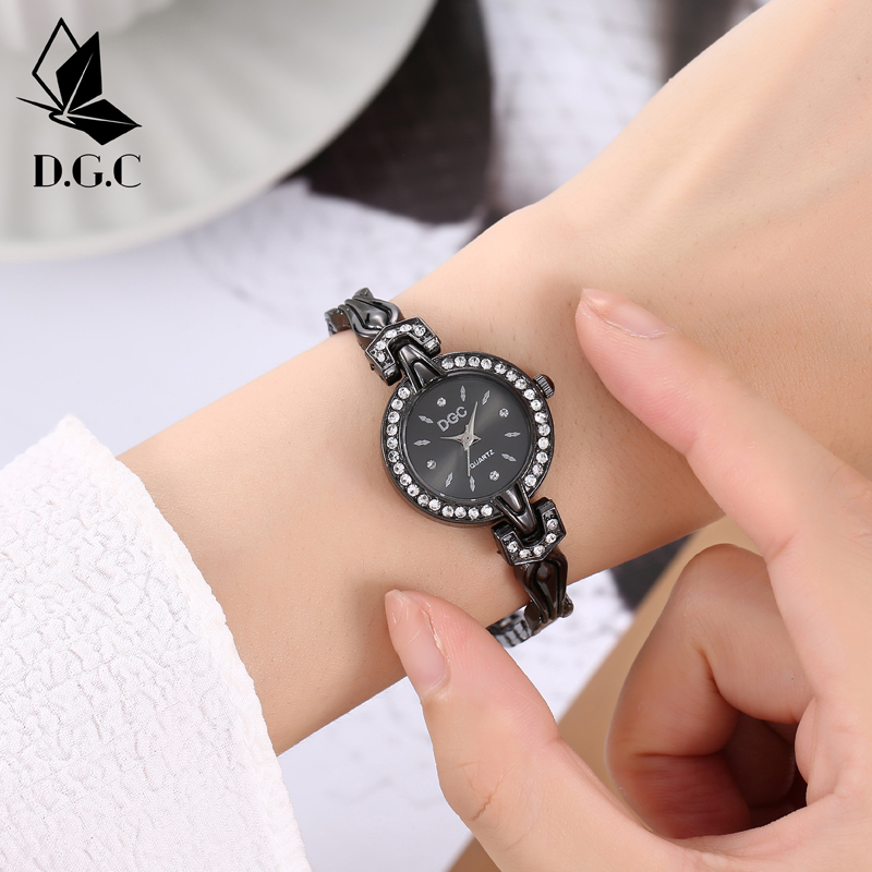 Jam Tangan Wanita Stainless Steel Analog Quartz Elegan Fashion Import Cewek Gelang W264