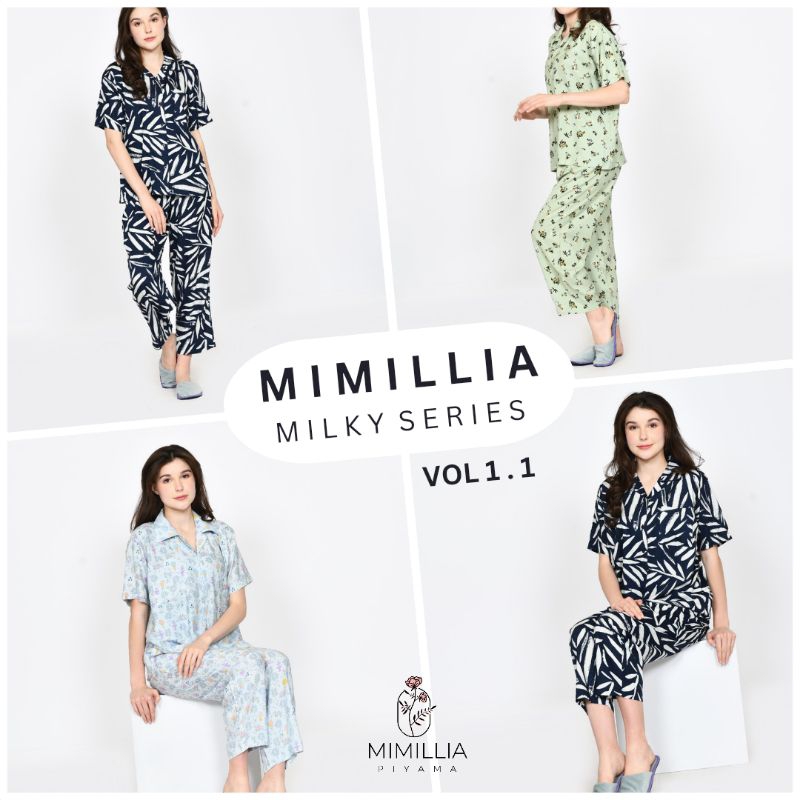 MILKY Series Vol 1.1  - Piyama Set Perempuan [Lengan Pendek + Celana Panjang] by MIMILLIA