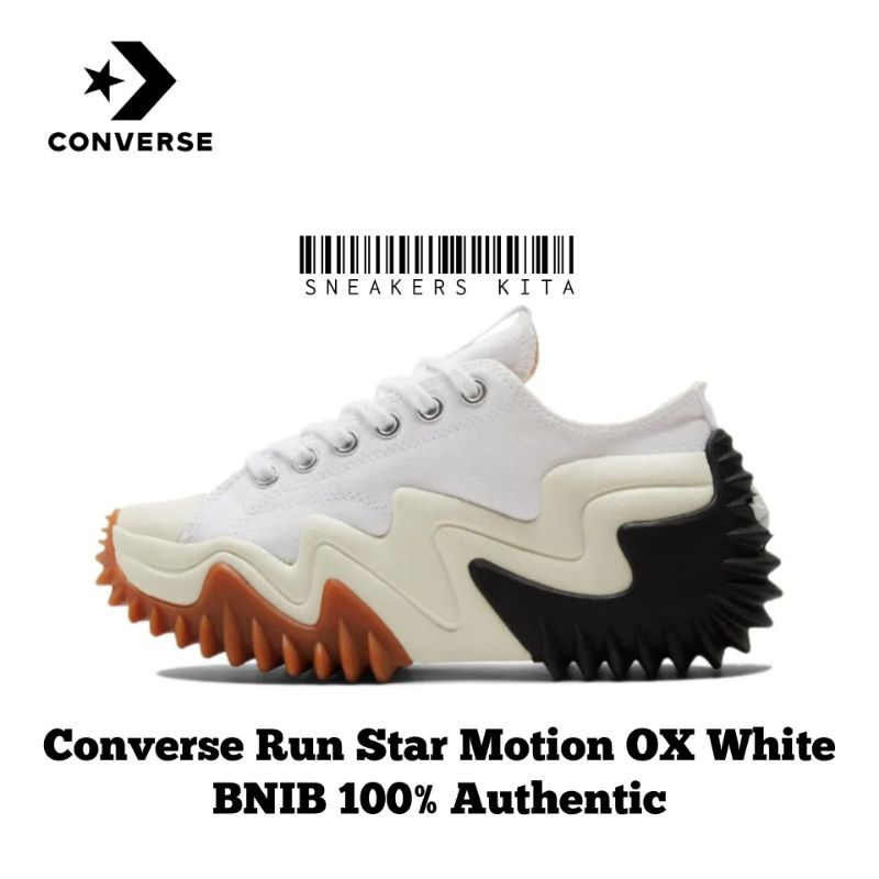 Sepatu Converse Run Star OX Motion Platform White Black 172896C BNIB 100% Authentic
