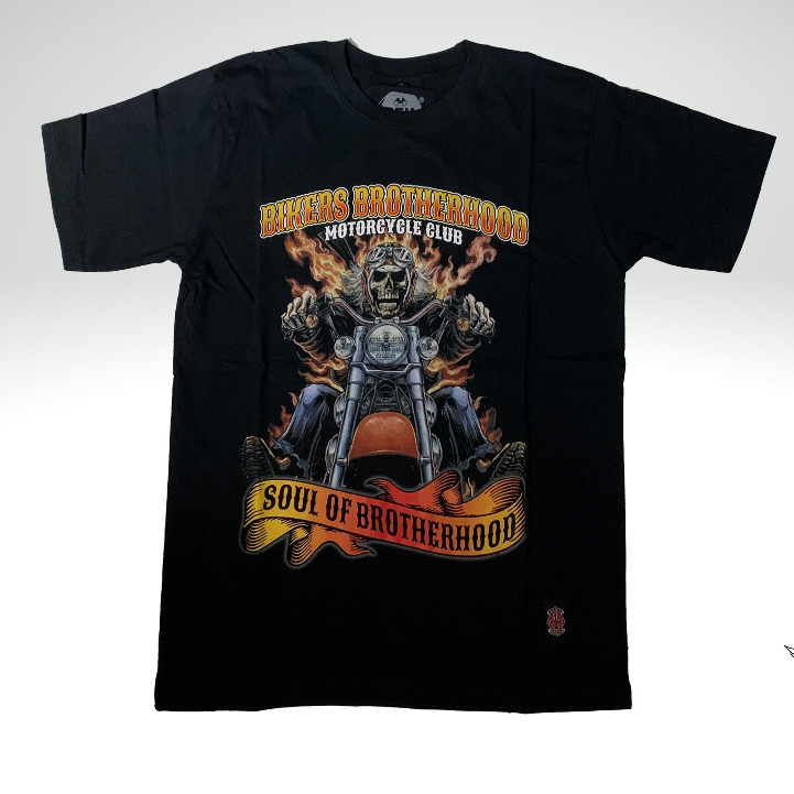 Deuleu - T shirt Original bikers brotherhood - kaos motor - T-shirt motor - BBMC - YLW Skull