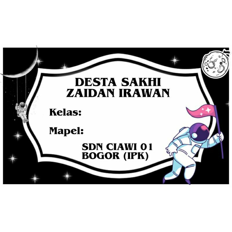 

(ISI 50 PCS) STICKER BUKU SEKOLAH ASTRONOT