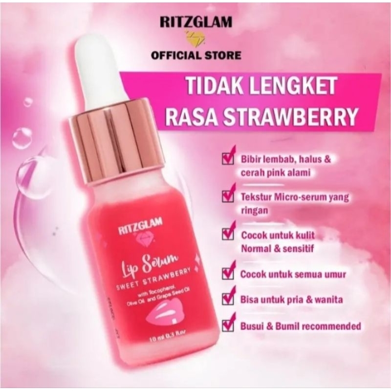 LIP SERUM RITZGLAM 10ML ORIGINAL, Serum bibir pink sehat