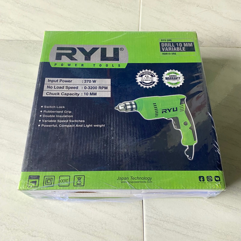 mesin Bor listrik ryu 10 mm 370 watt bolak balik